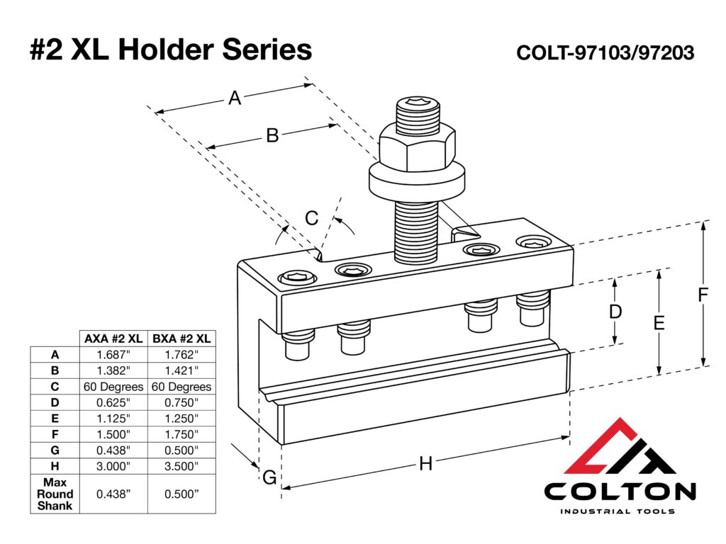 Colton Industrial Tools AXA #4 Quick Change Boring Bar Tool Holder ZiN Coated