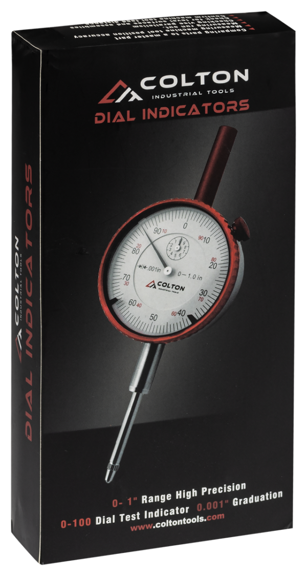 Colton Industrial Tools 42010 | Colton 1" Dial Indicator 0.001" Graduation w/ Flat and Lug back and Case, Red - Image 6